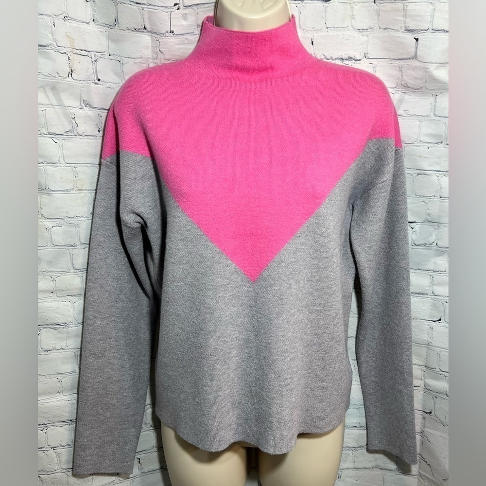 CYNTHIA Rowley Double Knit Color Block Sweater Size Small